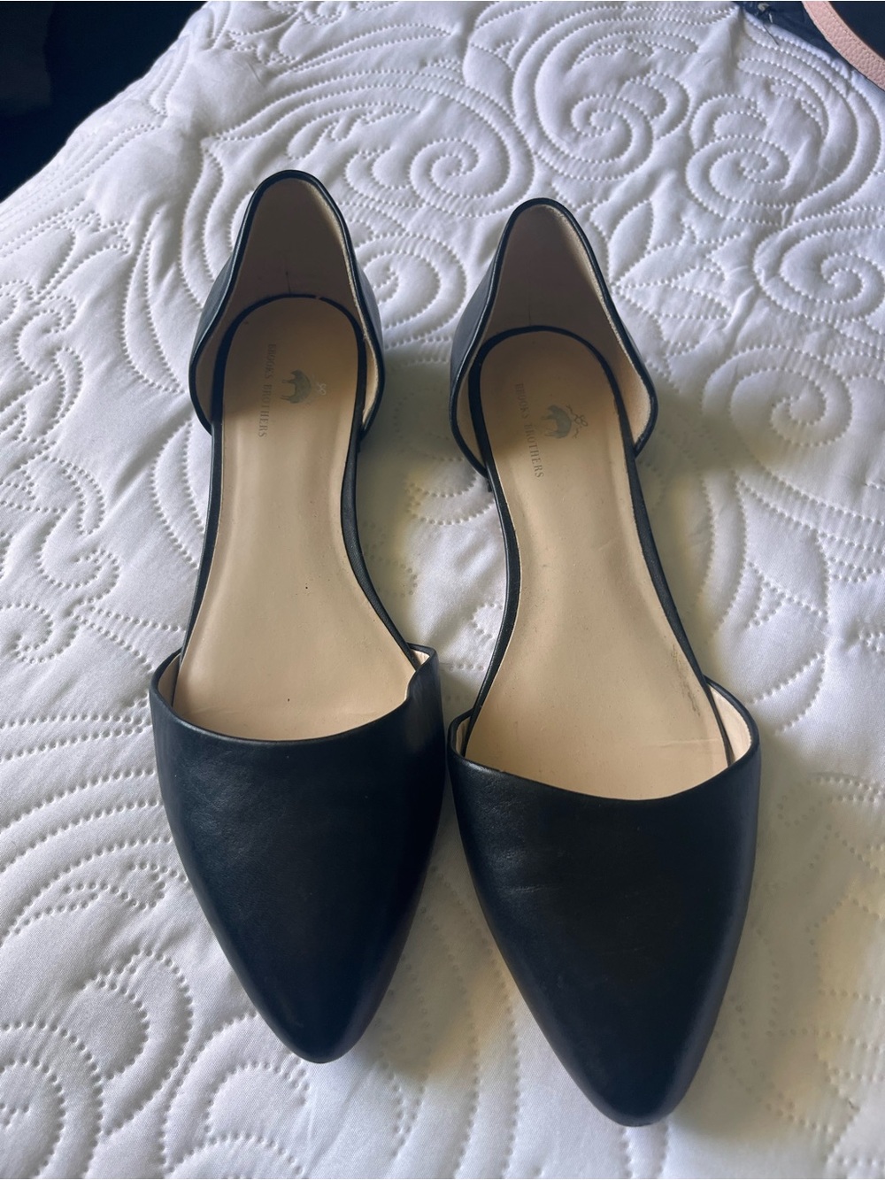 Black Pointed D'Orsay Flats - Unbranded